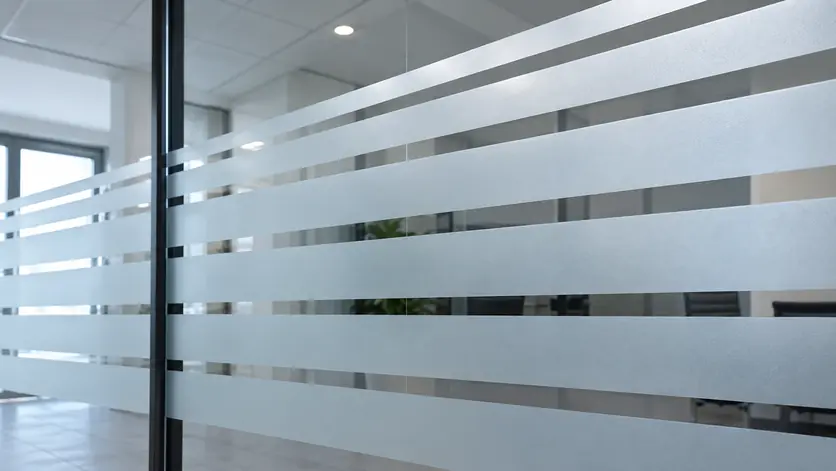 Pellicule décorative à bandes givrées