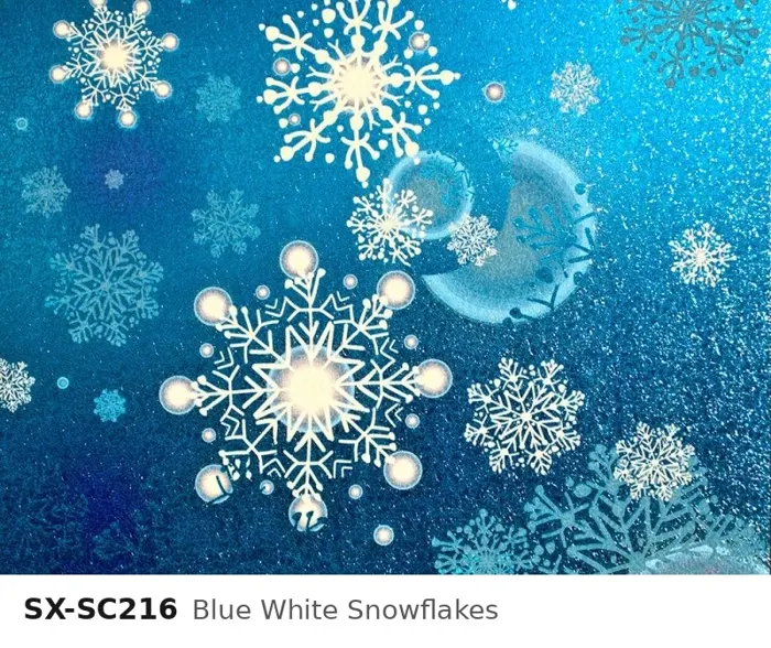 SX SC216 blue white snowflakes