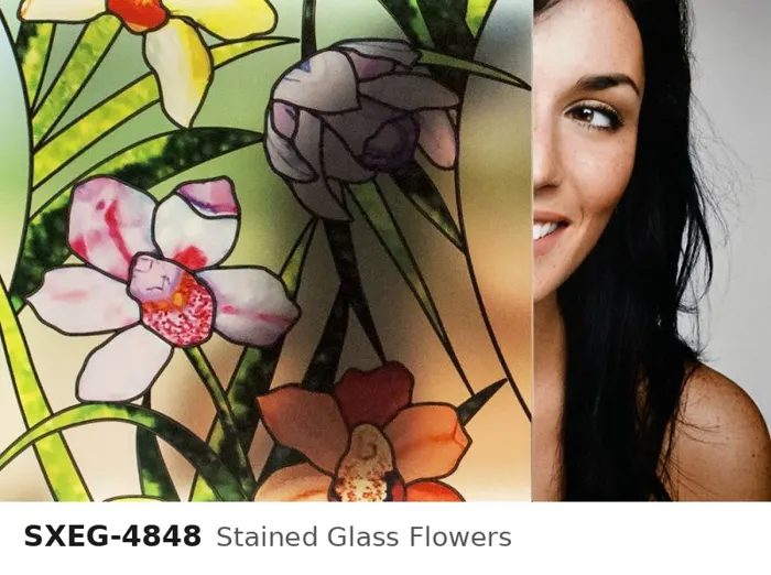 SXEG 4848 stained glass flowers
