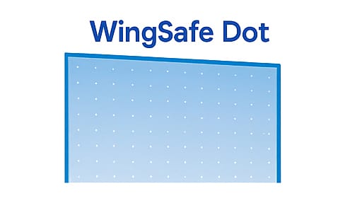 pellicule anti oiseaux avec points blancs ou translucides